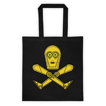 We Don't Like Your Kind C3-P0 Parody Skull + Crossbones Double Sided Print Tote Bag + House Of HaHa Best Cool Funniest Funny Gifts