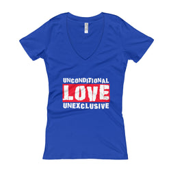 Unconditional Love Unexclusive Family Unity Peace Women's V-Neck T-shirt + House Of HaHa Best Cool Funniest Funny Gifts