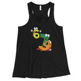 Why was 6 Afraid of 7 Seven Ate Nine Cute Zombie Pun Women's Flowy Racerback Tank + House Of HaHa Best Cool Funniest Funny Gifts
