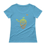 Butterfly Skull Ladies' Scoopneck Women's T-Shirt - House Of HaHa