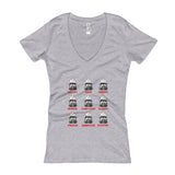 Moods Cylon Emotion Chart Mashup Parody Women's V-Neck T-shirt + House Of HaHa Best Cool Funniest Funny Gifts