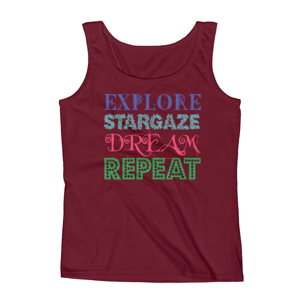 Explore Stargaze Dream Repeat Ladies' Tank Top + House Of HaHa Best Cool Funniest Funny Gifts