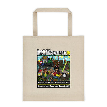 Have A Reasonable Day Camping Across America Tote bag by Aaron Gardy + House Of HaHa Best Cool Funniest Funny Gifts