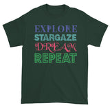 Explore Stargaze Dream Repeat Men's Short Sleeve T-shirt + House Of HaHa Best Cool Funniest Funny Gifts