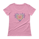 Rainbow Female Gender Venus Symbol Heart Love Unity Ladies' Scoopneck T-Shirt + House Of HaHa Best Cool Funniest Funny Gifts