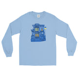 Blue Victorian San Francisco Long Sleeve T-Shirt by Nathalie Fabri + House Of HaHa Best Cool Funniest Funny Gifts