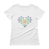 Rainbow Female Gender Venus Symbol Heart Love Unity Ladies' Scoopneck T-Shirt + House Of HaHa Best Cool Funniest Funny Gifts
